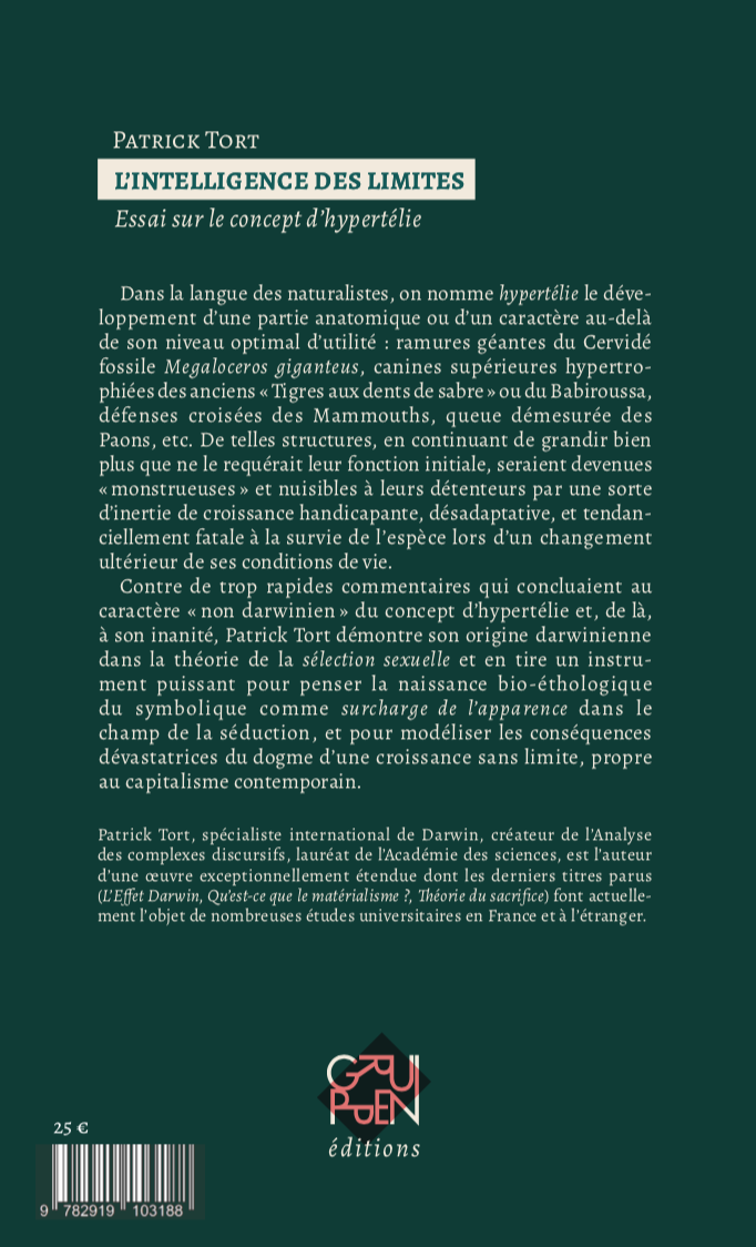 L'Intelligence des limites - Patrick Tort
