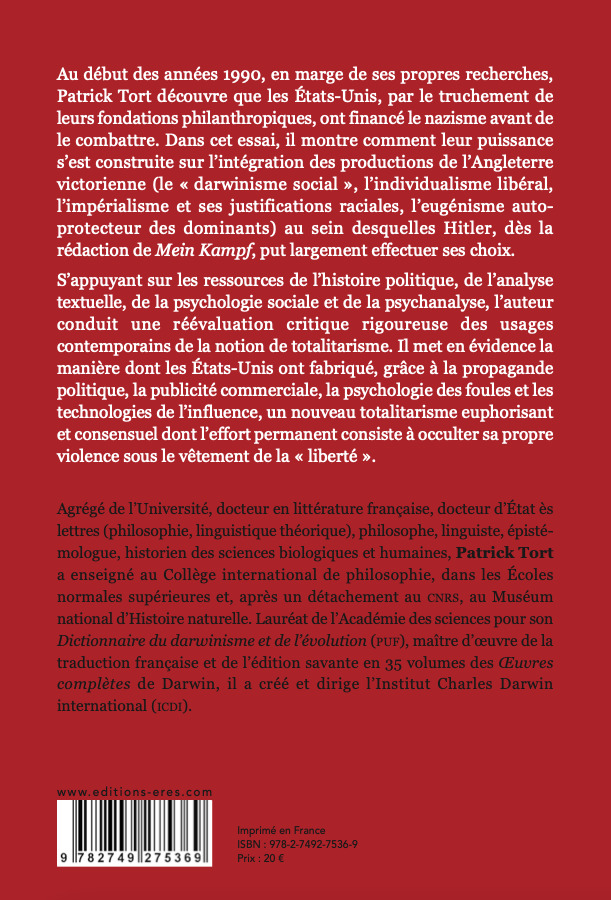 Du totalitarisme en Amérique - Patrick Tort